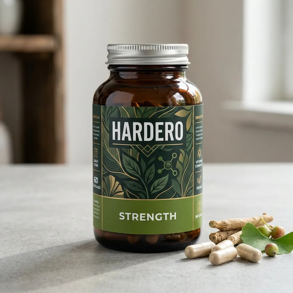 Hardero men's pelvic health supplement bottle